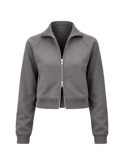 Samsoe & Samsoe Zip Collared Top In Gray