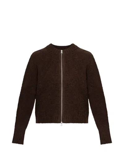 Samsoe & Samsoe Zip-up Cardigan In Brown