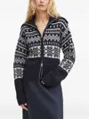 Samsoe & Samsoe Zip-up Fair-isle Cardigan In Blue