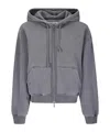 Samsoe & Samsoe Samsoe Samsoe Washed Grey Hoodie With Double-slider Zip In Gray