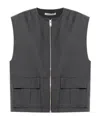 Samsoe & Samsoe Zipper Vest In Gray