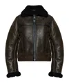 Samsoe & Samsoe Zippered Long-sleeved Leather Jacket In Black