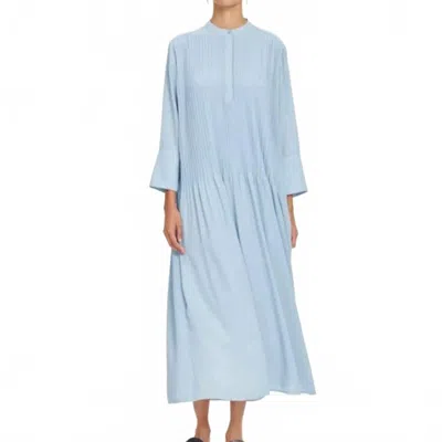 Samsoe Elm Pintuck Shift Dress In Dusty Blue