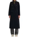 Samsoe Falcon Coat In Black In Blue