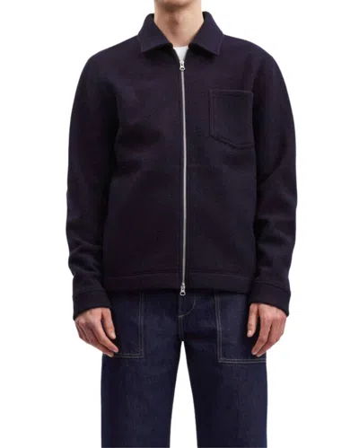 Samsoe Hannes Full Zip Jacket In Navy In Black