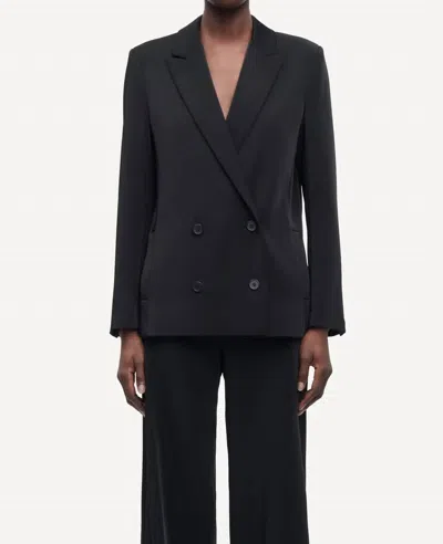Samsoe Hoys Double Breasted Blazer In Black
