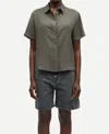 Samsoe Mina Short Sleeve Shirt In Beluga In Gray
