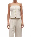 Samsoe Saellena Top In Egret Stripe In Multi