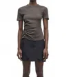 Samsoe Saevelyn Short Sleeve Tee In Bungee In Gray