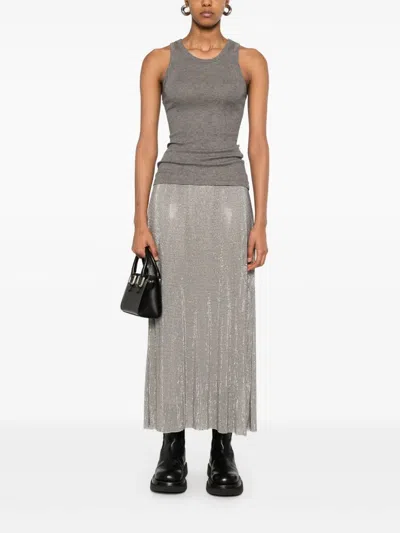 Samsoe Sahannan Long Skirt In Light Grey
