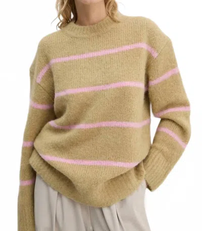 Samsoe Sajoan Wool Sweater In Olive Gray In Neutral