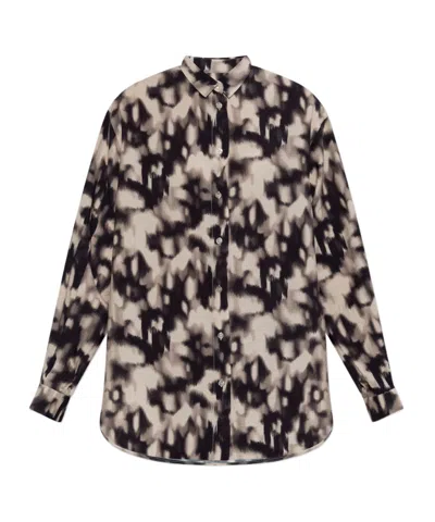 Samsoe & Samsoe Abstract-pattern Print Shirt In Black
