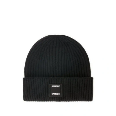 Samsoe & Samsoe Bonnet En Laine In Blue