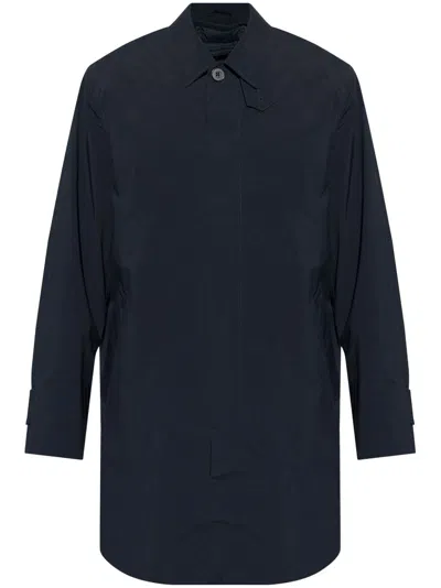 Samsoe & Samsoe Concealed-fastening Trench Coat In Blue