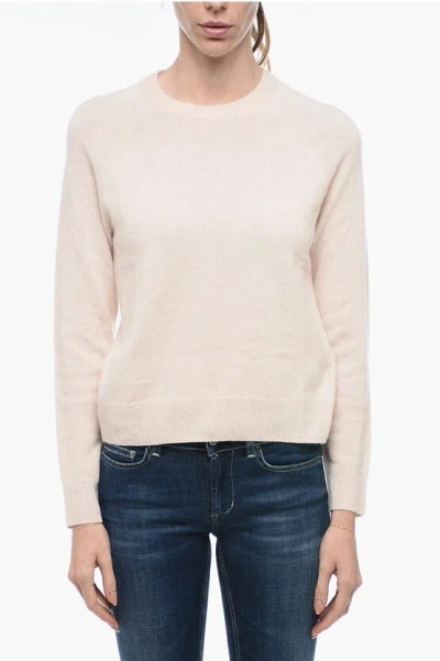 Samsoe & Samsoe Crew Neck Boston Pure Cashmere Sweater In Beige