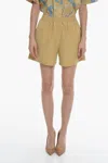 Samsoe & Samsoe Drawstring Waist Solid Color Maren Shorts In Beige