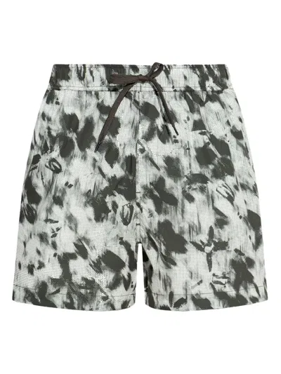 Samsoe & Samsoe Floral-print Swim Shorts In Green