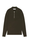 Samsoe & Samsoe Guna Half Zip Polo In Forest Night