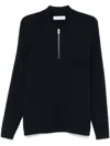 Samsoe & Samsoe Samse Samse Guna Half-zip Knitted Polo Shirt In Blue