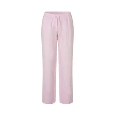 Samsoe & Samsoe Hoys Lilac Snow Linen Trousers In Pink