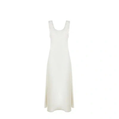 Samsoe & Samsoe Long Satin Dress In White