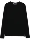 Samsoe & Samsoe Fine Ribbed T-shirt In Black