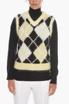 Samsoe & Samsoe Mohair Blend Simones Vest With Checkered Motif In Multi