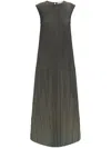 Samsoe & Samsoe Pleated Midi Dress In Grün