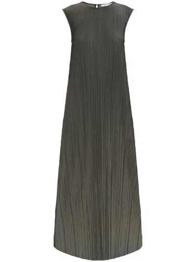 Samsoe & Samsoe Pleated Midi Dress In Grün