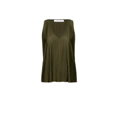 Samsoe & Samsoe Pleated Top In Khaki