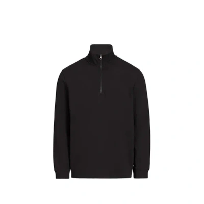 Samsoe & Samsoe Pull Col Montant En Coton Mélangé In Black