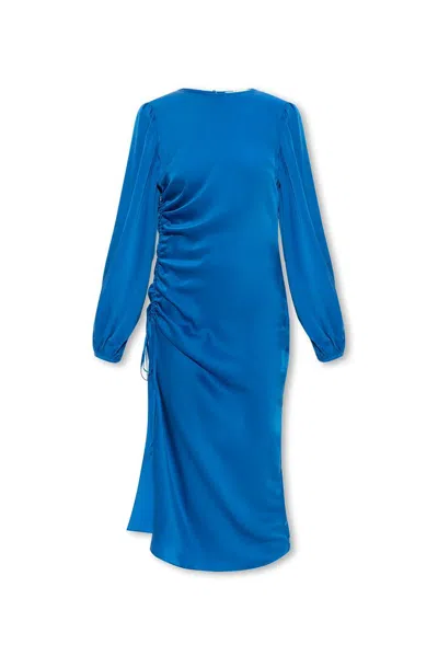 Samsoe & Samsoe Samsoe Samsoe Ruched Midi Dress In Blue