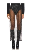 Samsoe & Samsoe Beaded Mesh Skirt In 블랙