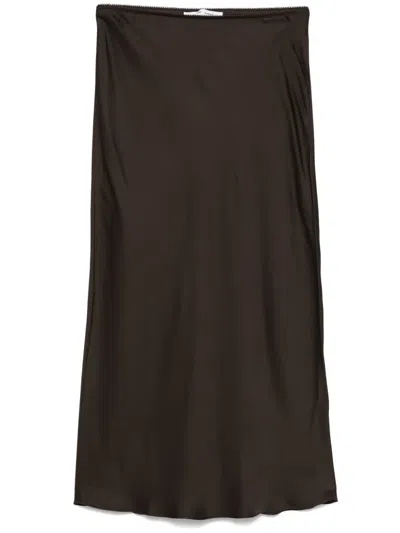 Samsoe & Samsoe Saagneta Midi Skirt In Brown