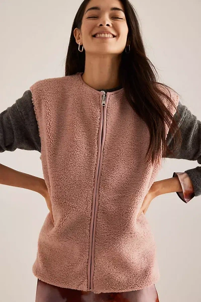 Samsoe & Samsoe Samsoe Samsoe Saautumn Reversible Fleece Waistcoat In Pink