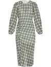 Samsoe & Samsoe Samsoe Samsoe Plaid Midi Dress In Blue