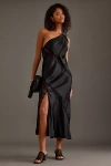 SAMSOE & SAMSOE SAMSOE SAMSOE SALACY ONE-SHOULDER SATIN MIDI DRESS