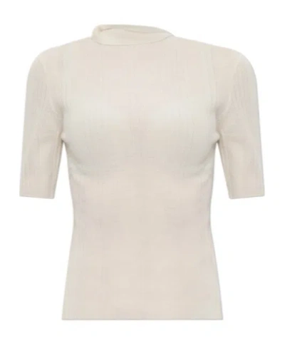 Samsoe & Samsoe Salori Short-sleeved Sweater In Cream