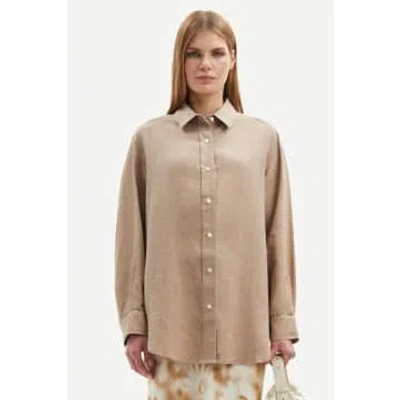 Samsoe & Samsoe Salova Chinchilla Linen Shirt In Brown