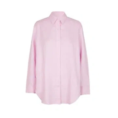 Samsoe & Samsoe Salova Lilac Snow Linen Shirt In Pink