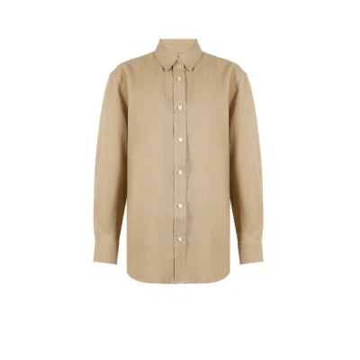 Samsoe & Samsoe Salova Chinchilla Linen Shirt In Brown