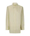 Samsoe & Samsoe Womens Salova Striped Cotton Shirt Dusty Yellow St. In Nude