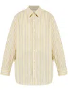 Samsoe & Samsoe Womens Salova Striped Cotton Shirt Dusty Yellow St. In Yellow