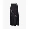 Samsoe & Samsoe Samsoe Samsoe Womens Black Sachic Lace-panel Woven Skirt In Black