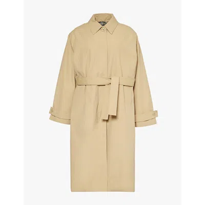 Samsoe & Samsoe Samsoe Womens Olive Gray Sarooney Padded-liner Gabardine Trench Coat