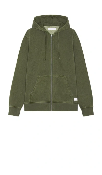 Samsoe & Samsoe Sapigment Zip Hoodie In Forest Night