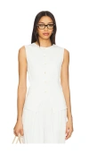 Samsoe & Samsoe Womens Saruma Button-down Woven Waistcoat Egret In White