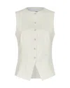 Samsoe & Samsoe Womens Saruma Button-down Woven Waistcoat Egret In White