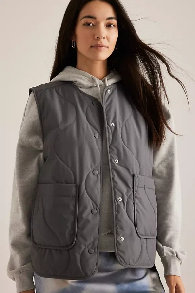 Samsoe & Samsoe Samsoe Samsoe Saya Quilted Waistcoat In Grey