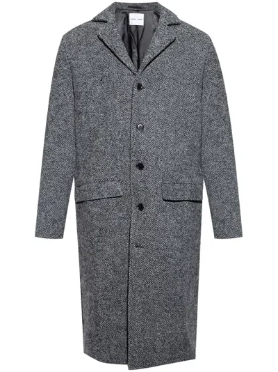 Samsoe & Samsoe Single Breasted Wool Coat In Grey